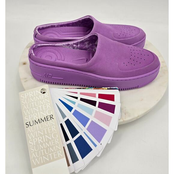 Nike Air Force 1 Mule Slippers – Purple Plush Slide-On Comfort - Picture 9 of 9